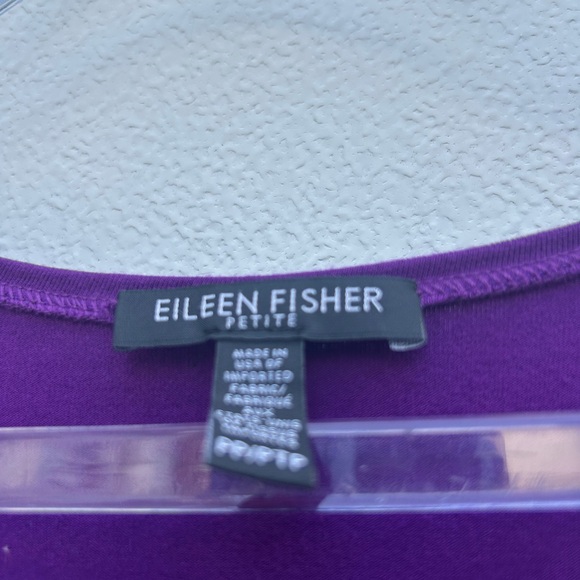 Eileen Fisher Tunic Top Sz PP/2 Purple Half Sleeve Swing Top Casual Minimalist - Picture 2 of 10